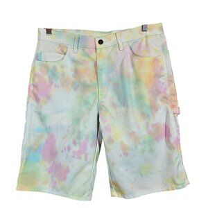 Dickies Pastel Tie-dye  Cargo Shorts Womens 34 Multi Color Cotton Blend Bermuda